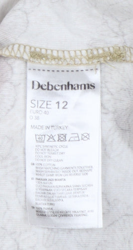 Maine New England Women’s Beige Floral T-Shirt Size 12 Short Sleeve