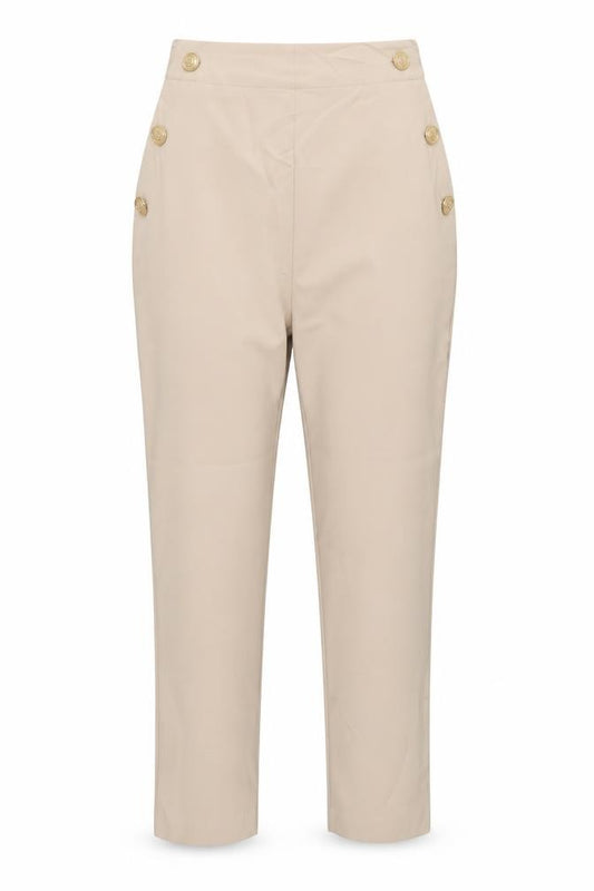 Zara Women Beige High Rise Tapered Tailored Trousers Size S