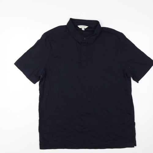 Autograph Men Blue XL Supima Cotton Short Sleeve Polo Shirt