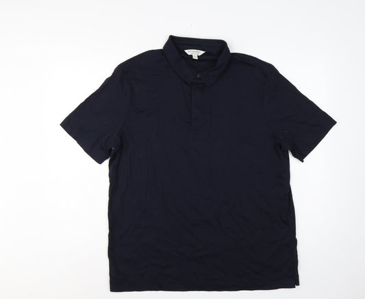 Autograph Men Blue XL Supima Cotton Short Sleeve Polo Shirt