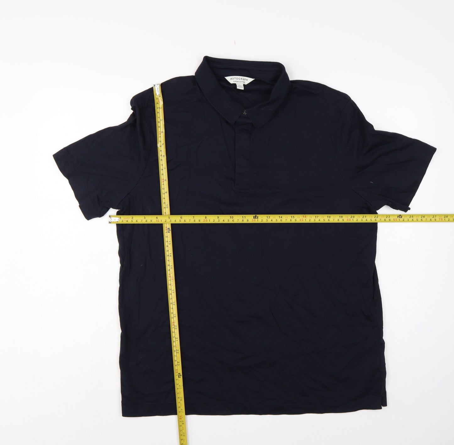 Autograph Men Blue XL Supima Cotton Short Sleeve Polo Shirt