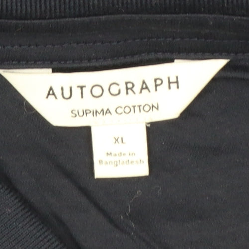 Autograph Men Blue XL Supima Cotton Short Sleeve Polo Shirt