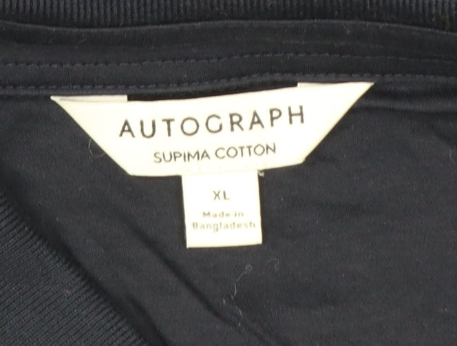 Autograph Men Blue XL Supima Cotton Short Sleeve Polo Shirt