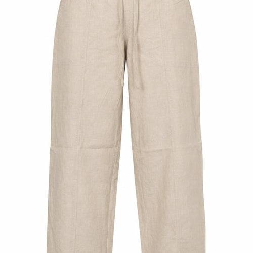 Isle Women’s Beige Size 10 Cotton Drawstring Straight Leg Trousers