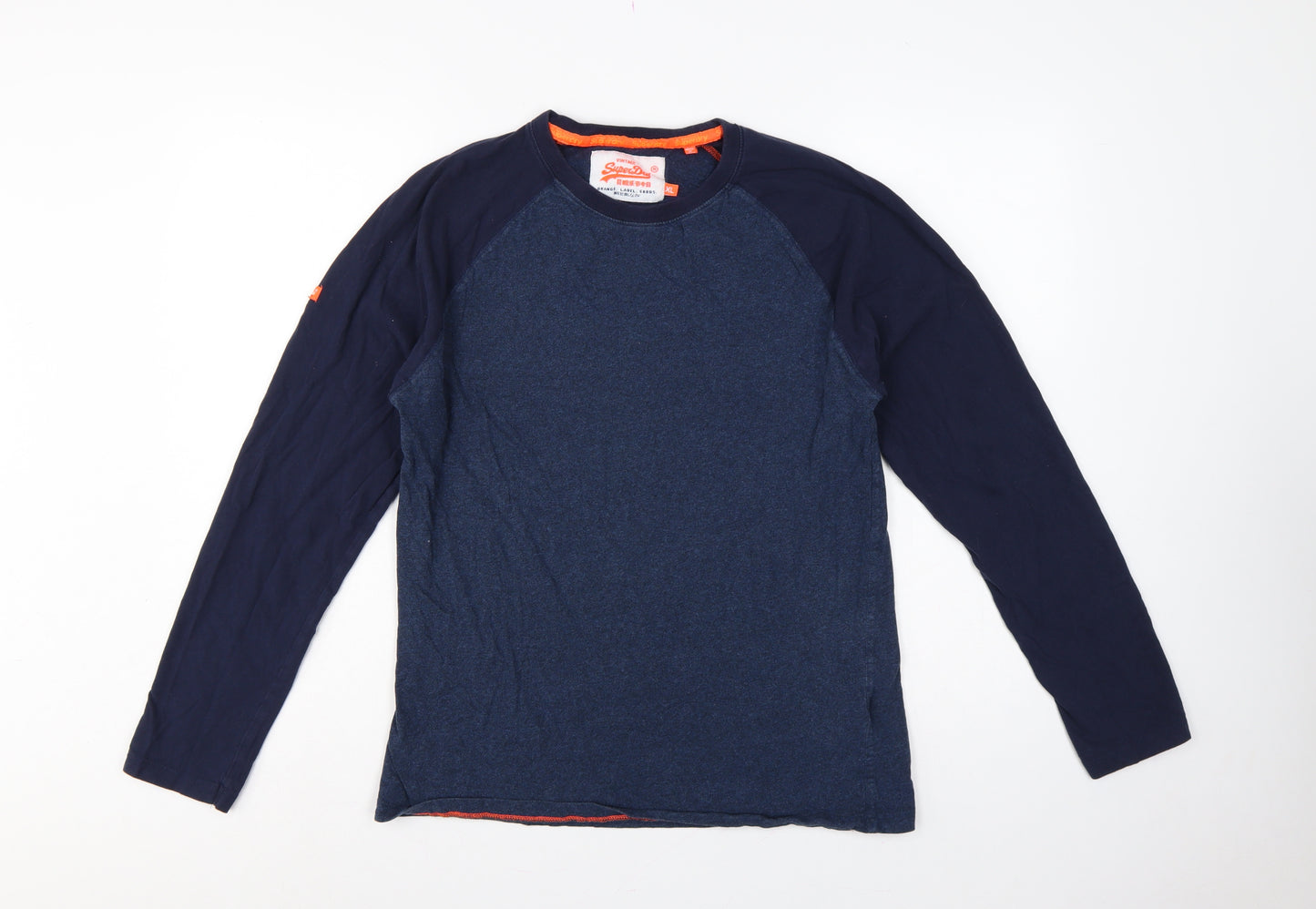 Superdry Men’s Blue XL Orange Label Raglan Long Sleeve T-Shirt