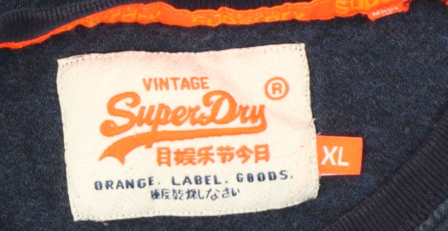 Superdry Men’s Blue XL Orange Label Raglan Long Sleeve T-Shirt
