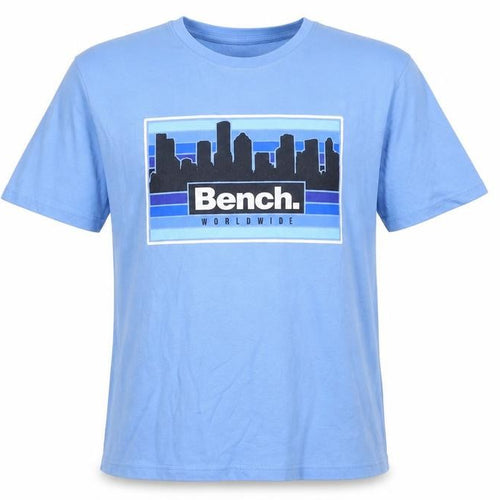 Bench Men's Blue XXL City Skyline Graphic Print Crew Neck T-Shirt