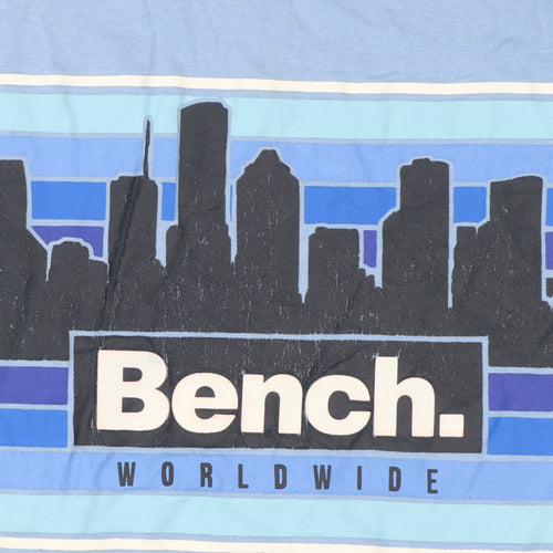 Bench Men's Blue XXL City Skyline Graphic Print Crew Neck T-Shirt
