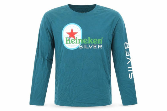 Heineken Men Blue L Long Sleeve Graphic Logo Pyjama Top