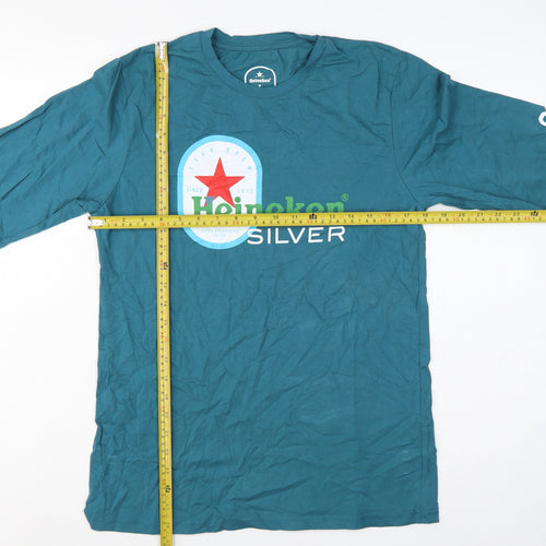 Heineken Men Blue L Long Sleeve Graphic Logo Pyjama Top