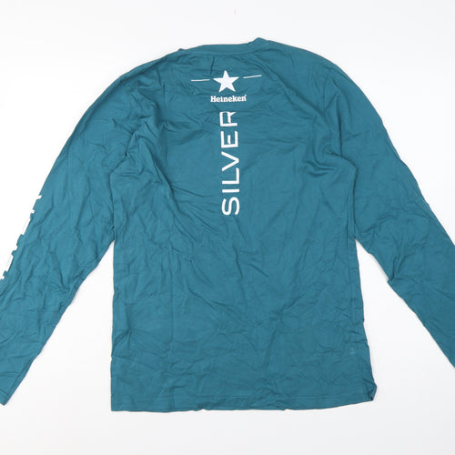 Heineken Men Blue L Long Sleeve Graphic Logo Pyjama Top