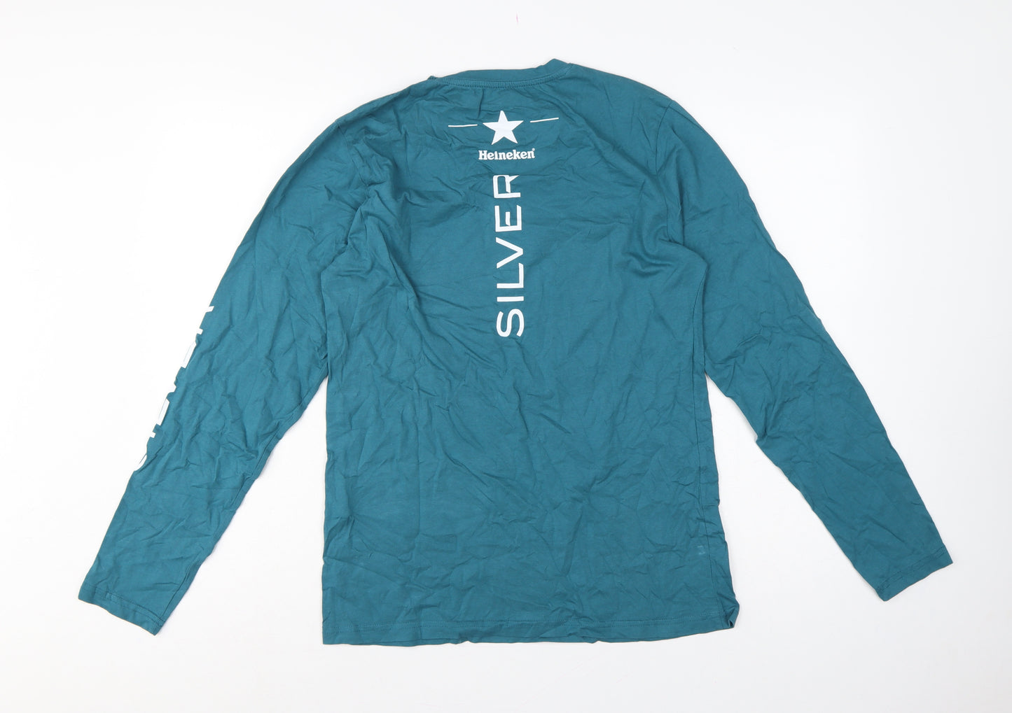 Heineken Men Blue L Long Sleeve Graphic Logo Pyjama Top