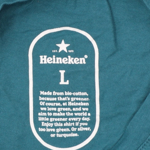 Heineken Men Blue L Long Sleeve Graphic Logo Pyjama Top