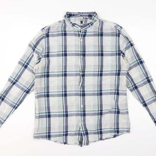 Banana Republic Men’s M Blue Green Plaid Slim Fit Cotton Shirt