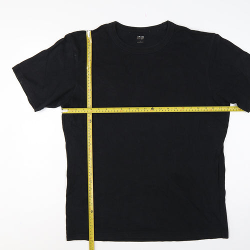 Uniqlo Men’s Black L Crew Neck Short Sleeve Cotton T-Shirt