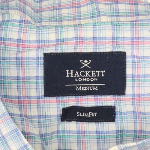 Hackett London Men’s Blue Check Slim Fit Cotton Shirt Medium