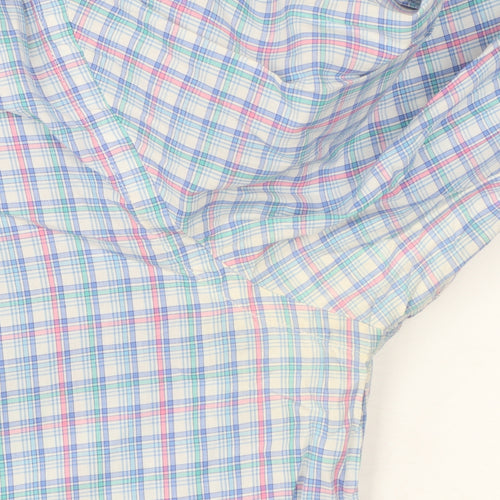 Hackett London Men’s Blue Check Slim Fit Cotton Shirt Medium