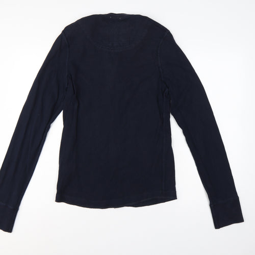 Abercrombie & Fitch Men's Blue Small Muscle Fit Long Sleeve Henley T-Shirt