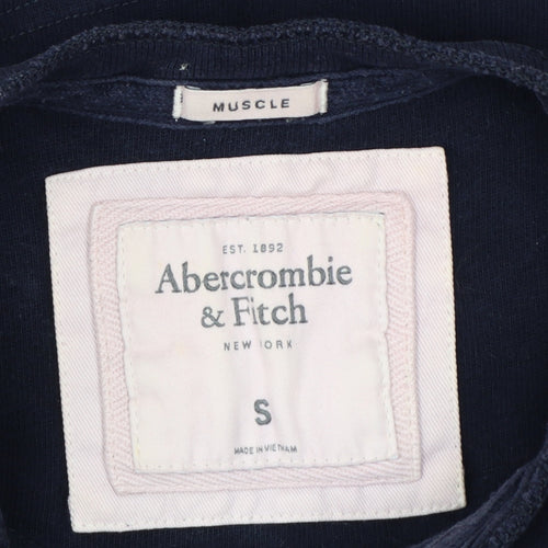 Abercrombie & Fitch Men's Blue Small Muscle Fit Long Sleeve Henley T-Shirt