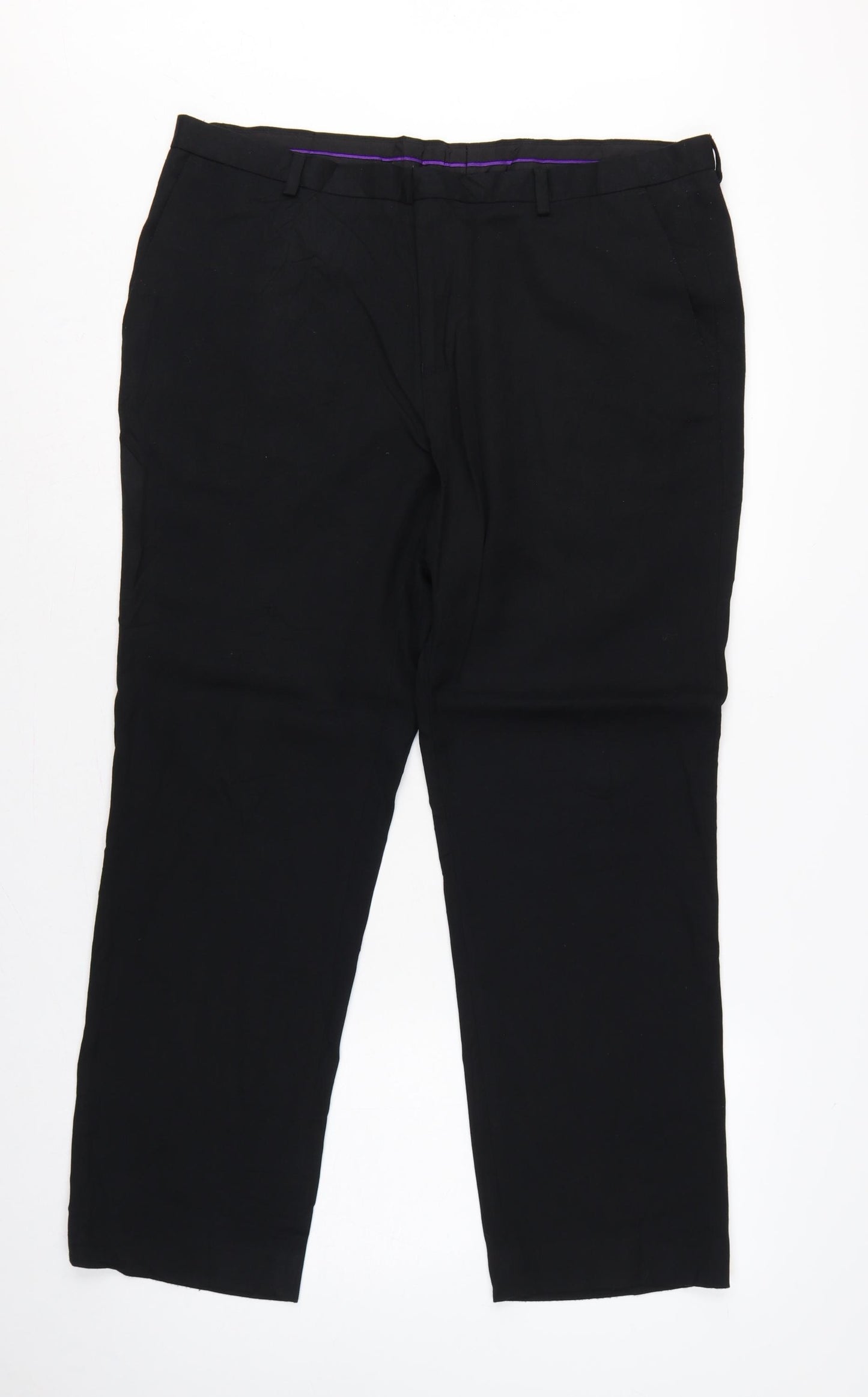Burton London Men's Black 38S Short Straight Dress Trousers Formal