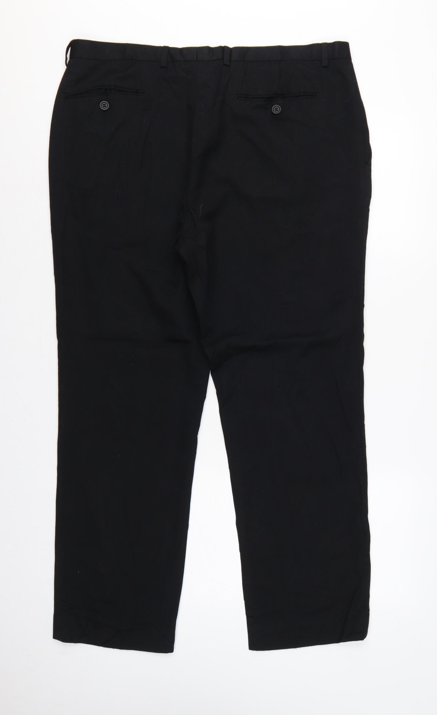 Burton London Men's Black 38S Short Straight Dress Trousers Formal