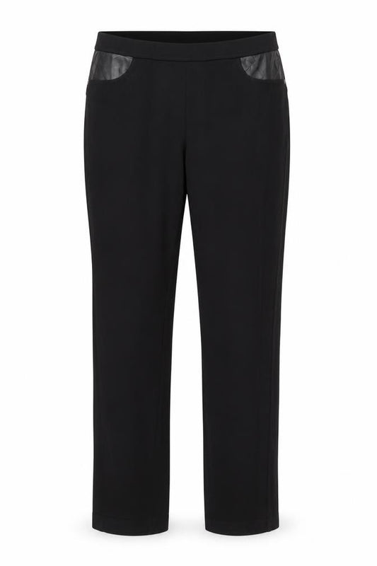 DKNY Jeans Women Black M Straight Leg Pull-On Trousers Pockets