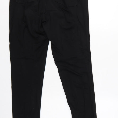DKNY Jeans Women Black M Straight Leg Pull-On Trousers Pockets