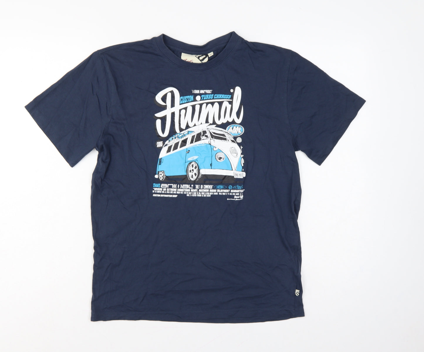 Animal Teens Blue Size 13 Camper Van Graphic Print Crew Neck T-Shirt