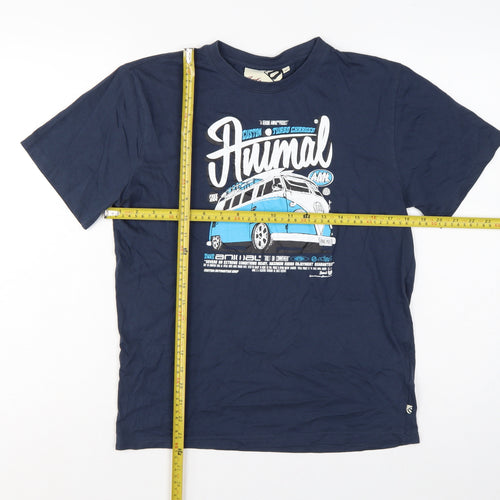 Animal Teens Blue Size 13 Camper Van Graphic Print Crew Neck T-Shirt