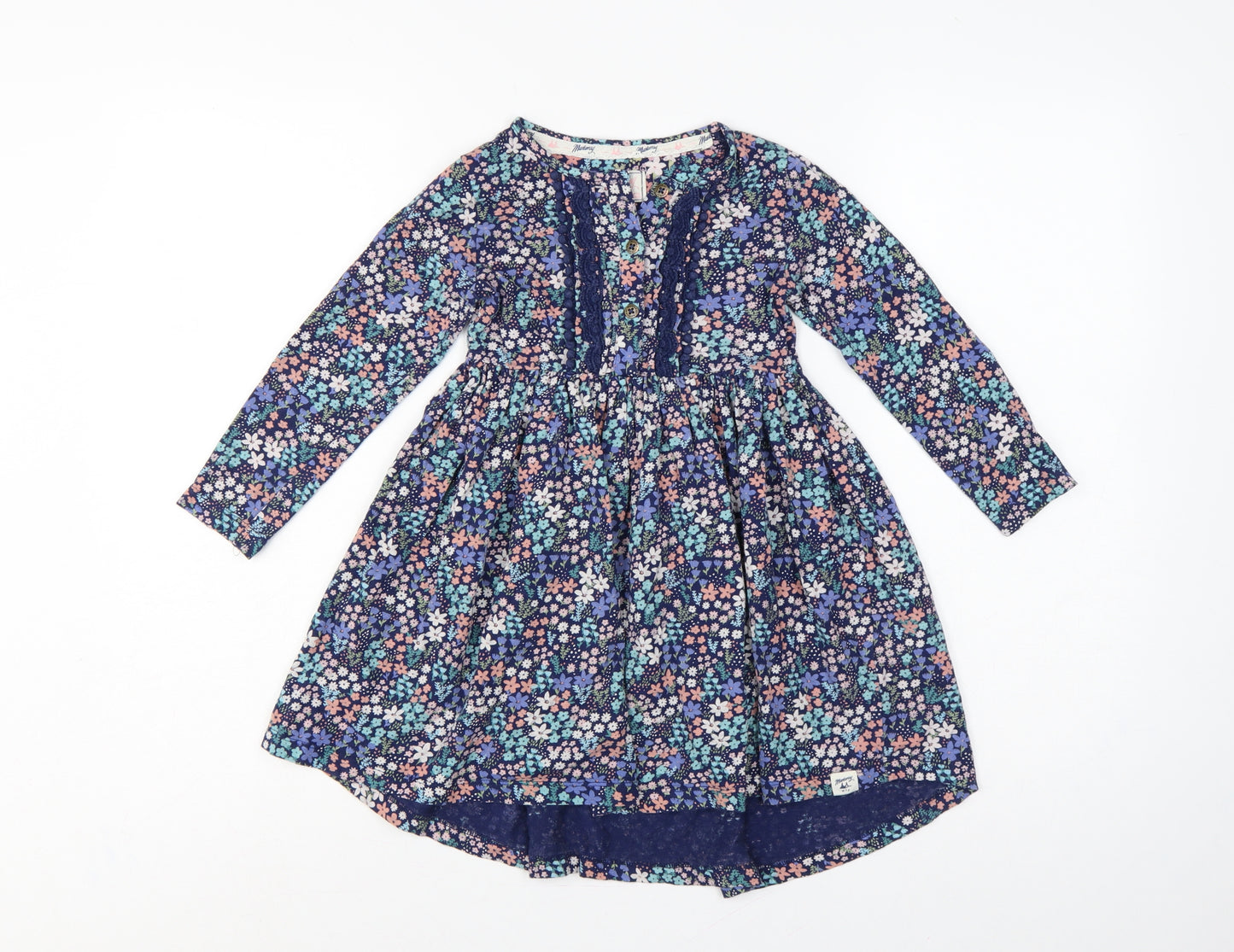 Mantaray Girls Multicoloured 5-6 Years Floral Fit & Flare Cotton Dress