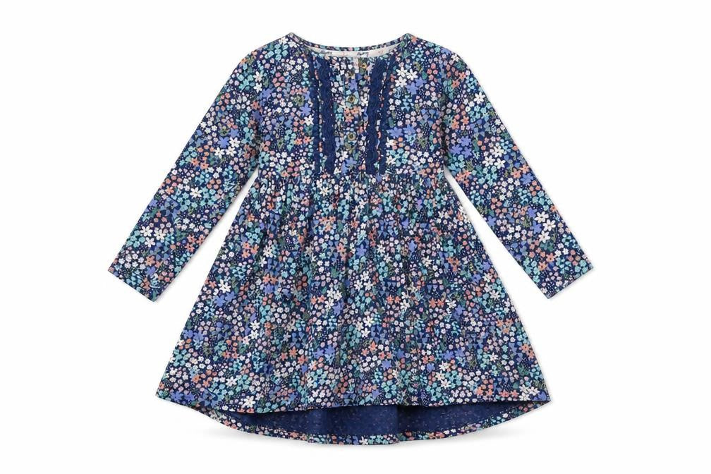 Mantaray Girls Multicoloured 5-6 Years Floral Fit & Flare Cotton Dress