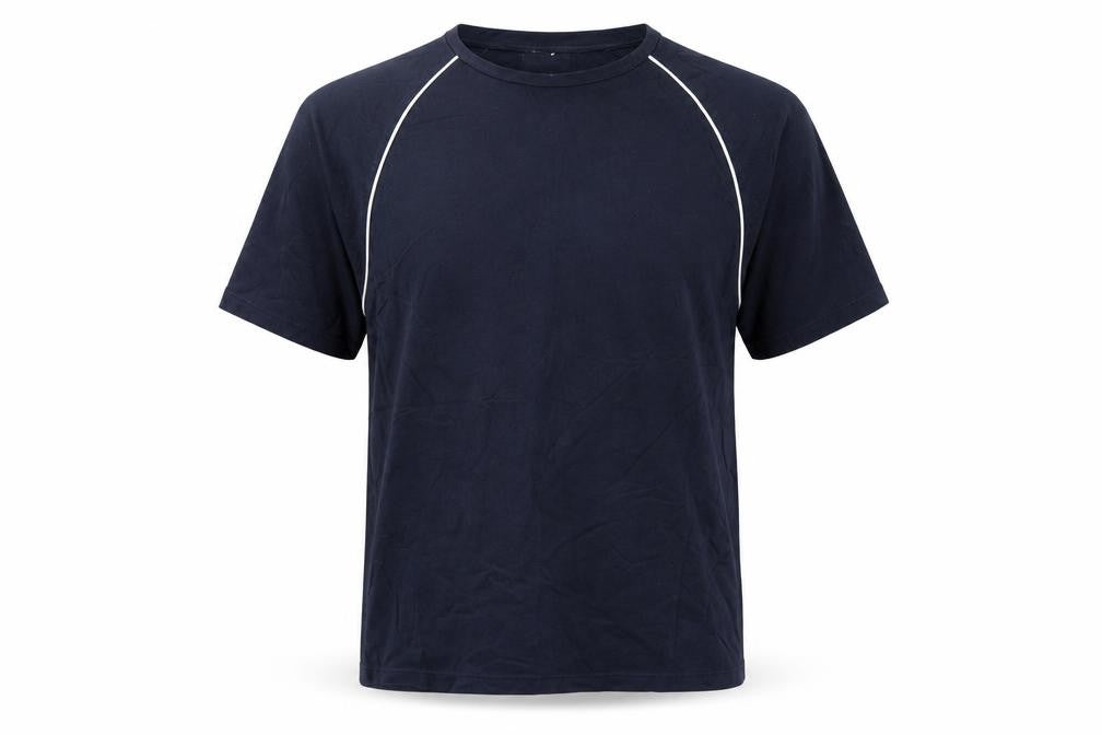 Reiss Men’s Blue L Cotton Crew Neck Contrast Trim T-Shirt