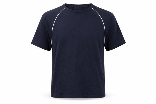 Reiss Men’s Blue L Cotton Crew Neck Contrast Trim T-Shirt