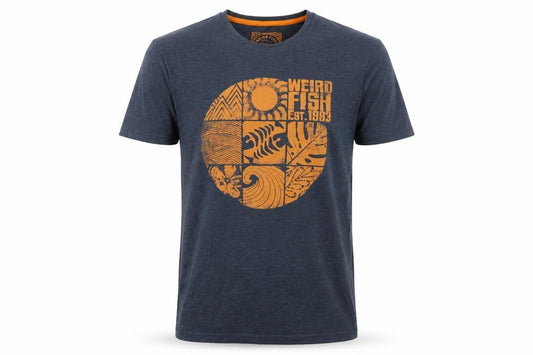 Weird Fish Men's Navy M Graphic Print Organic Cotton T-Shirt