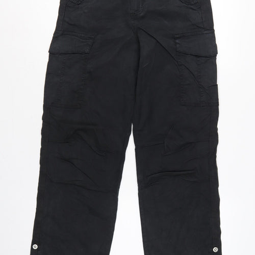 Marks & Spencer Women’s Black Size 8 Long Cargo Trousers Pockets