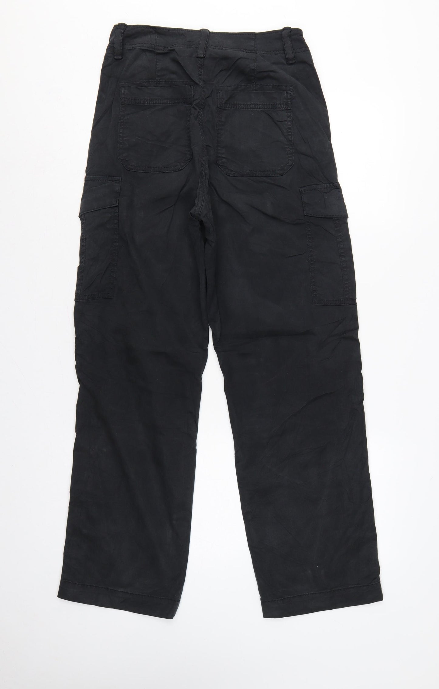 Marks & Spencer Women’s Black Size 8 Long Cargo Trousers Pockets