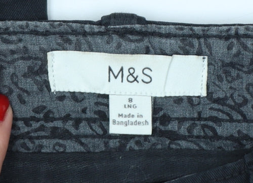 Marks & Spencer Women’s Black Size 8 Long Cargo Trousers Pockets