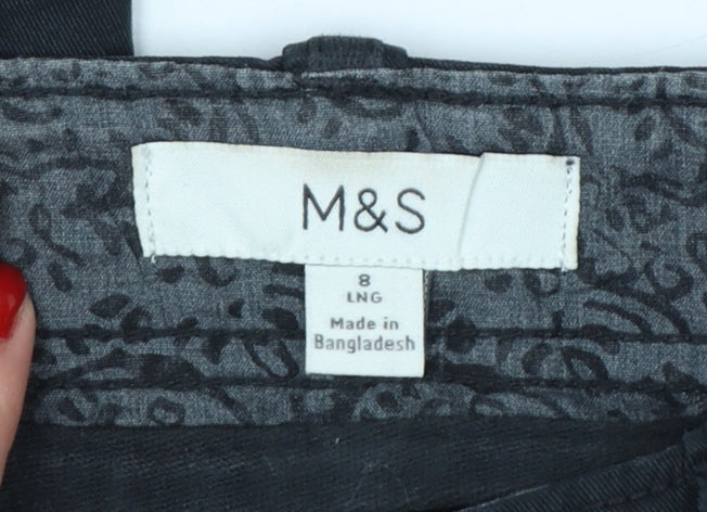 Marks & Spencer Women’s Black Size 8 Long Cargo Trousers Pockets