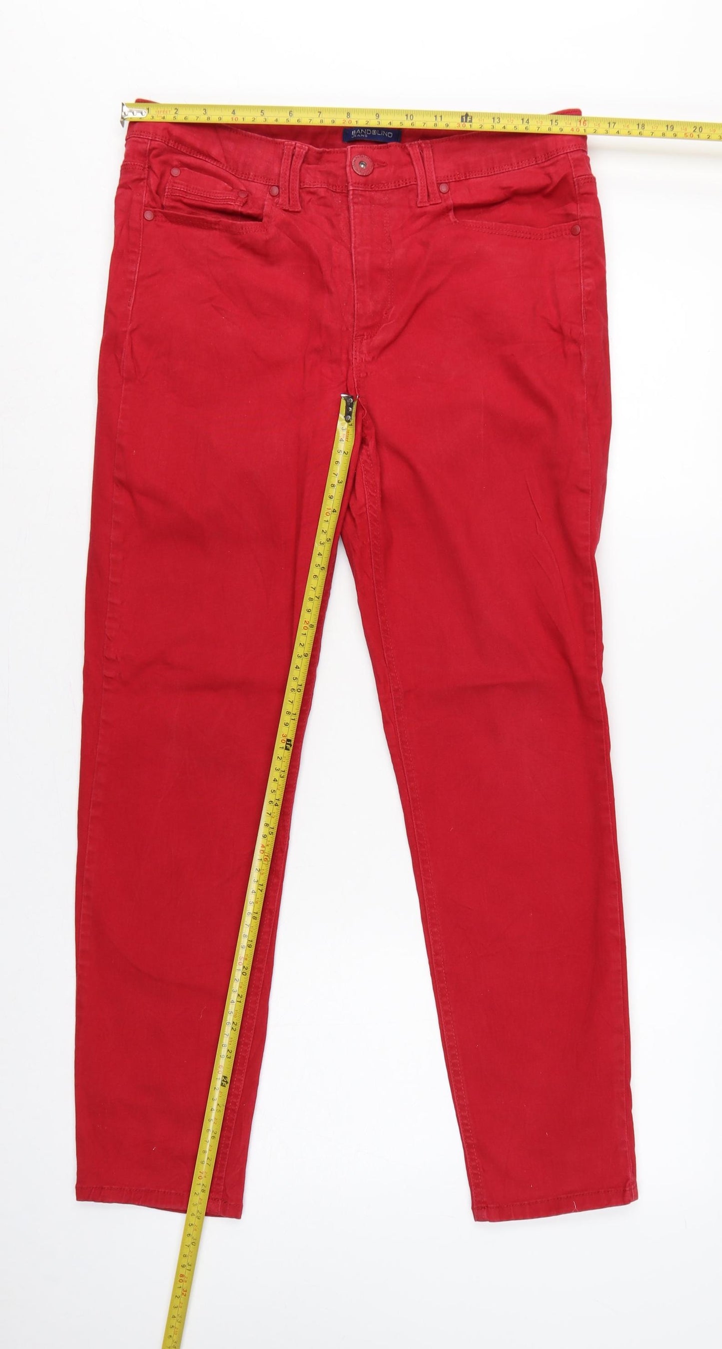 Bandolino Women’s Red UK 10 Mid Rise Skinny Stretch Jeans