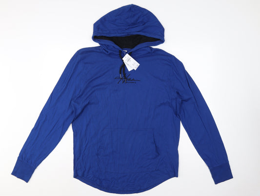 Hollister Men’s Blue L Hooded Tee Pullover Logo Cotton Hoodie