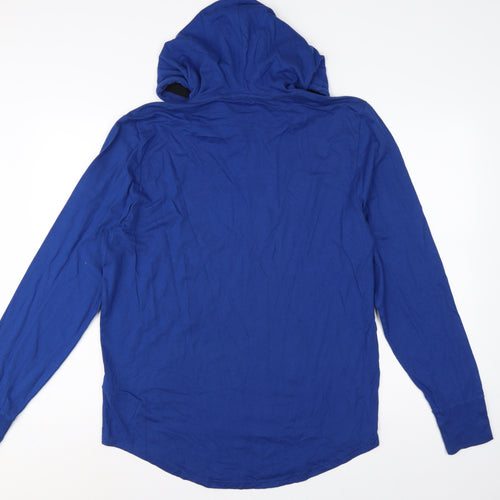 Hollister Men’s Blue L Hooded Tee Pullover Logo Cotton Hoodie
