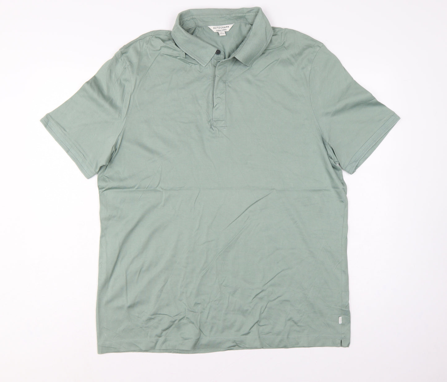 Autograph Men’s Green XL Supima Cotton Short Sleeve Polo Shirt