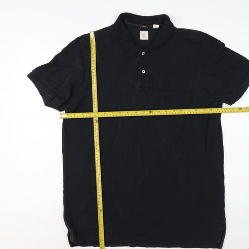 Dockers Men’s Black L Short Sleeve Cotton Polo Shirt Pocket