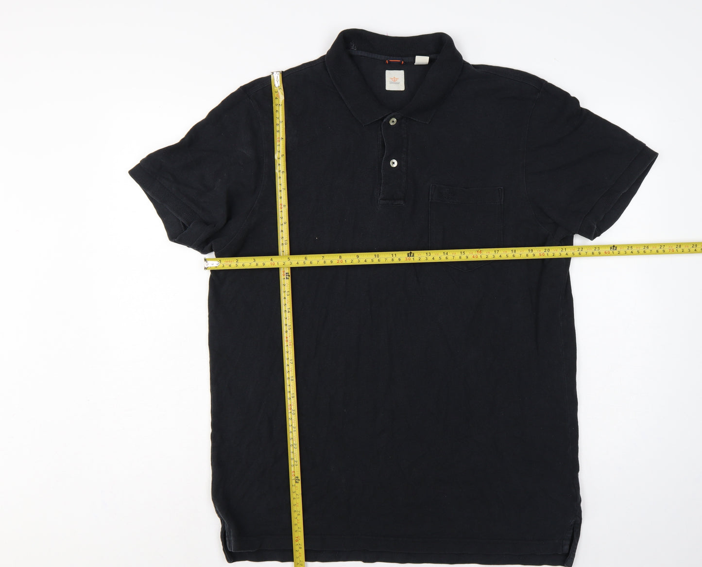Dockers Men’s Black L Short Sleeve Cotton Polo Shirt Pocket