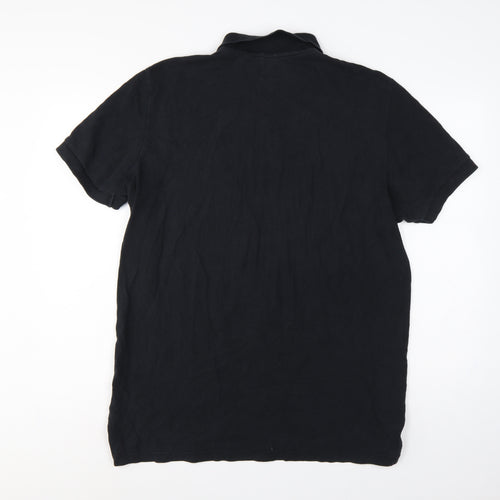 Dockers Men’s Black L Short Sleeve Cotton Polo Shirt Pocket