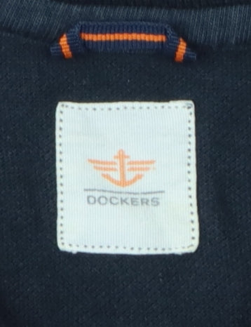 Dockers Men’s Black L Short Sleeve Cotton Polo Shirt Pocket