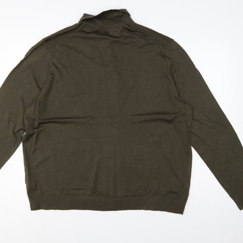 Autograph Men’s Green 2XL Merino Wool Collared Button Cardigan
