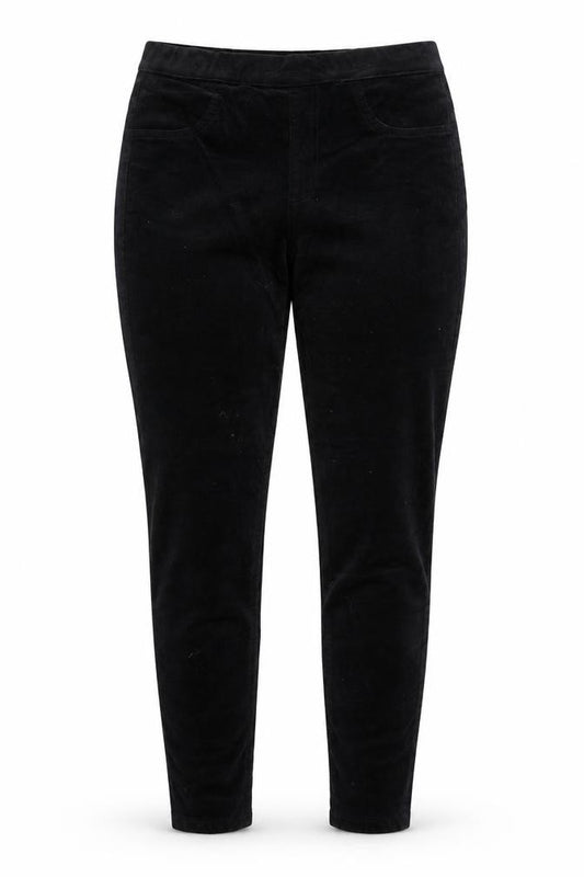 M&S Women’s Black Size 8 Short Corduroy Slim Tapered Trousers