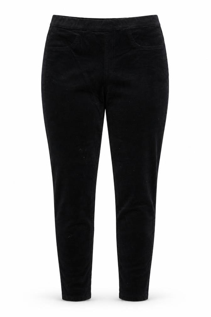 M&S Women’s Black Size 8 Short Corduroy Slim Tapered Trousers