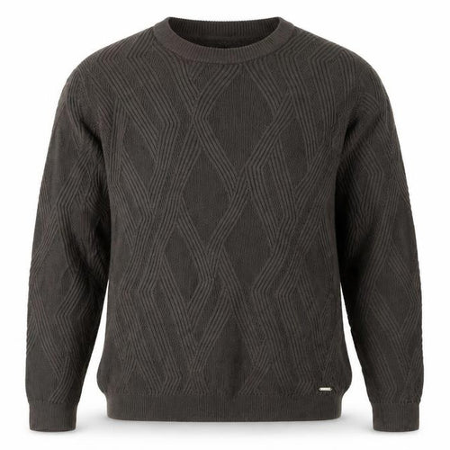 Autograph Men’s Brown XL Geometric Cotton Modal Crew Neck Jumper